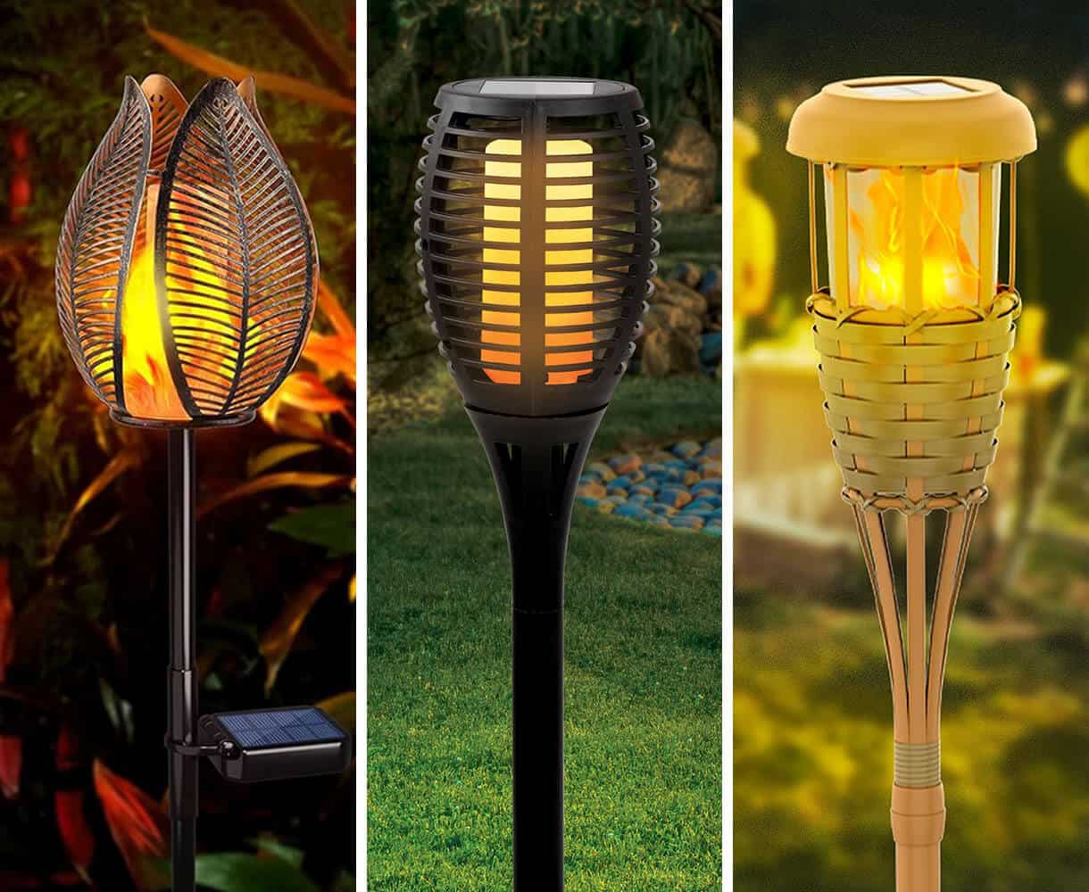 How to choose Solar Torches (10 tips) 3 solar tiki torches with flames similar to real ones